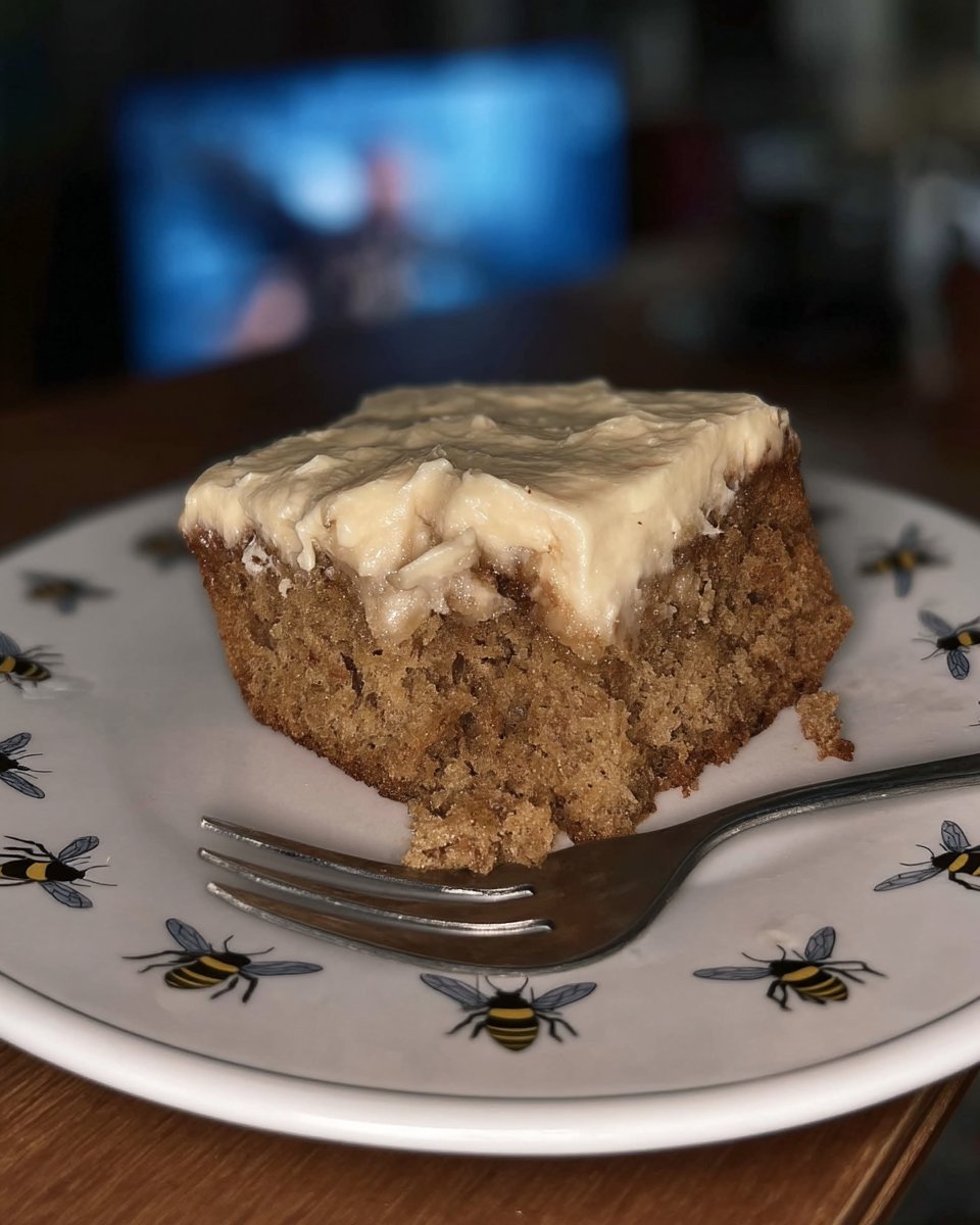 Mixer bowl with fluffy spiced cream cheese frosting being prepared