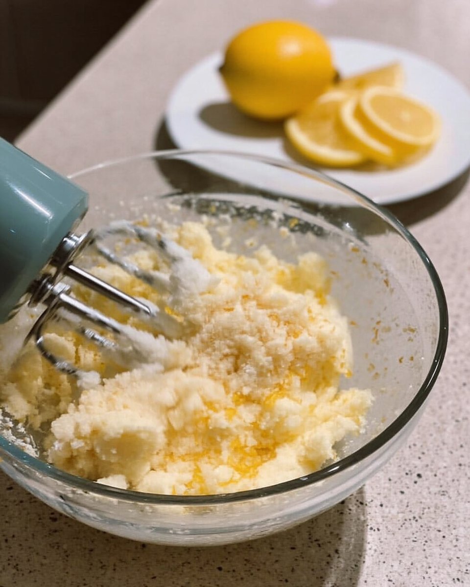 Fresh lemons butter and flour ingredients for cookies