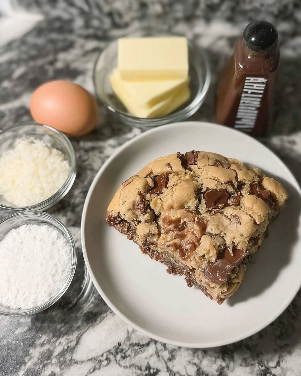 Ingredients for toffee cookies including butter sugar and heath bits