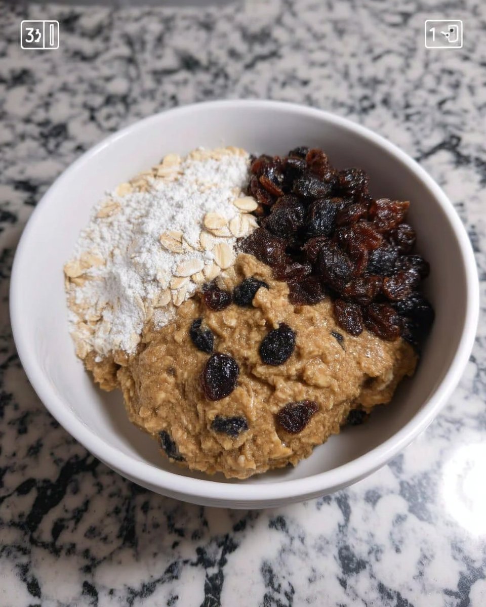 Oatmeal Raisin Cranberry Cookies 12 Bowls of oats dried cranberries raisins and brown butter ingredients