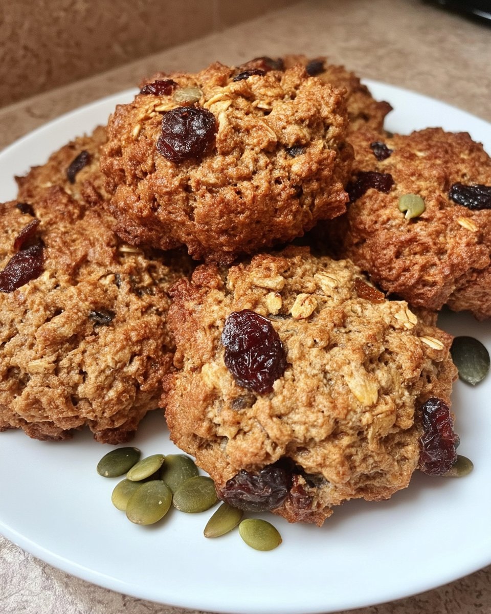 Oatmeal Raisin Cranberry Cookies 14 Oatmeal raisin cranberry cookies served with a glass of milk