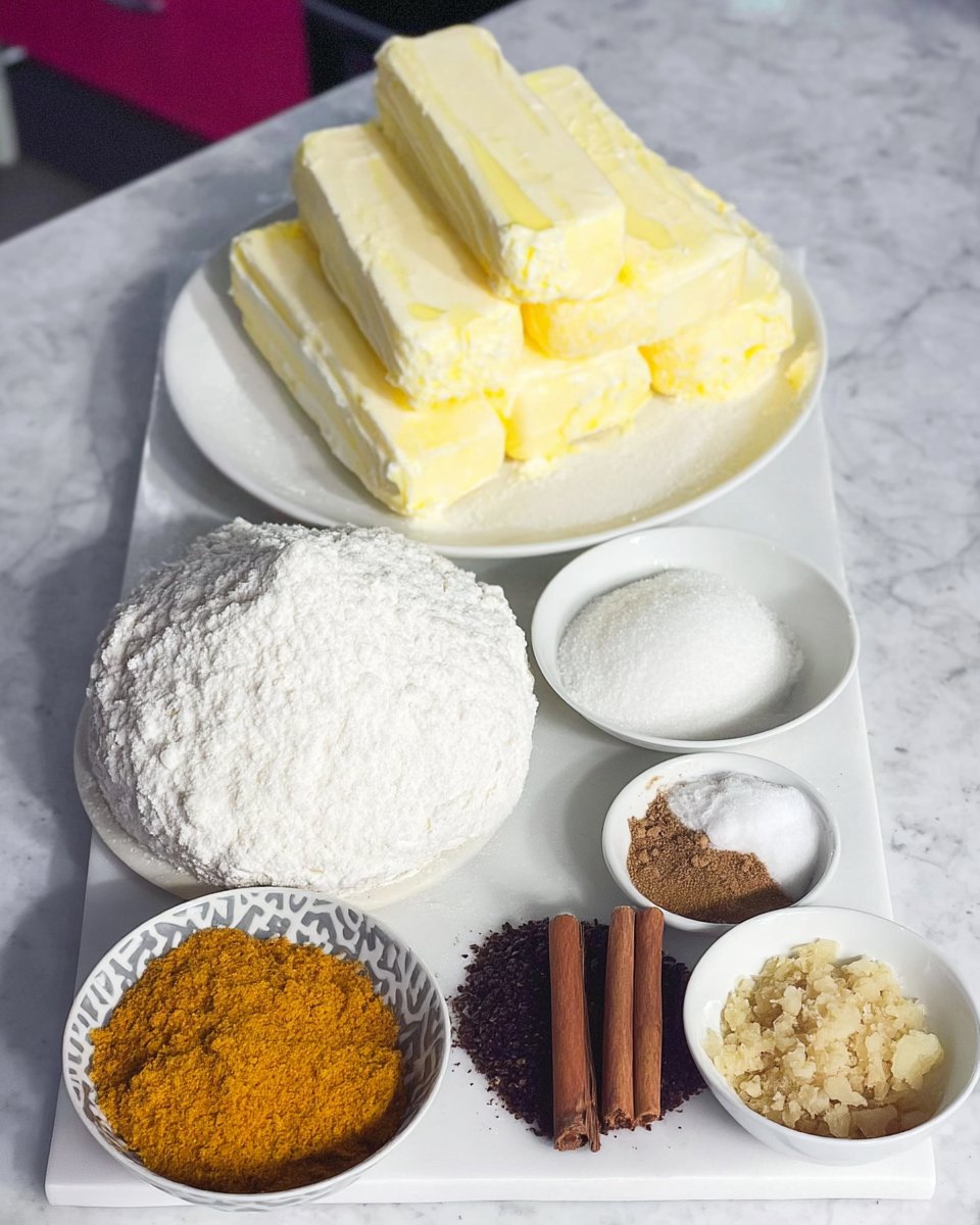 Ingredients for orange snickerdoodles including butter and fresh oranges