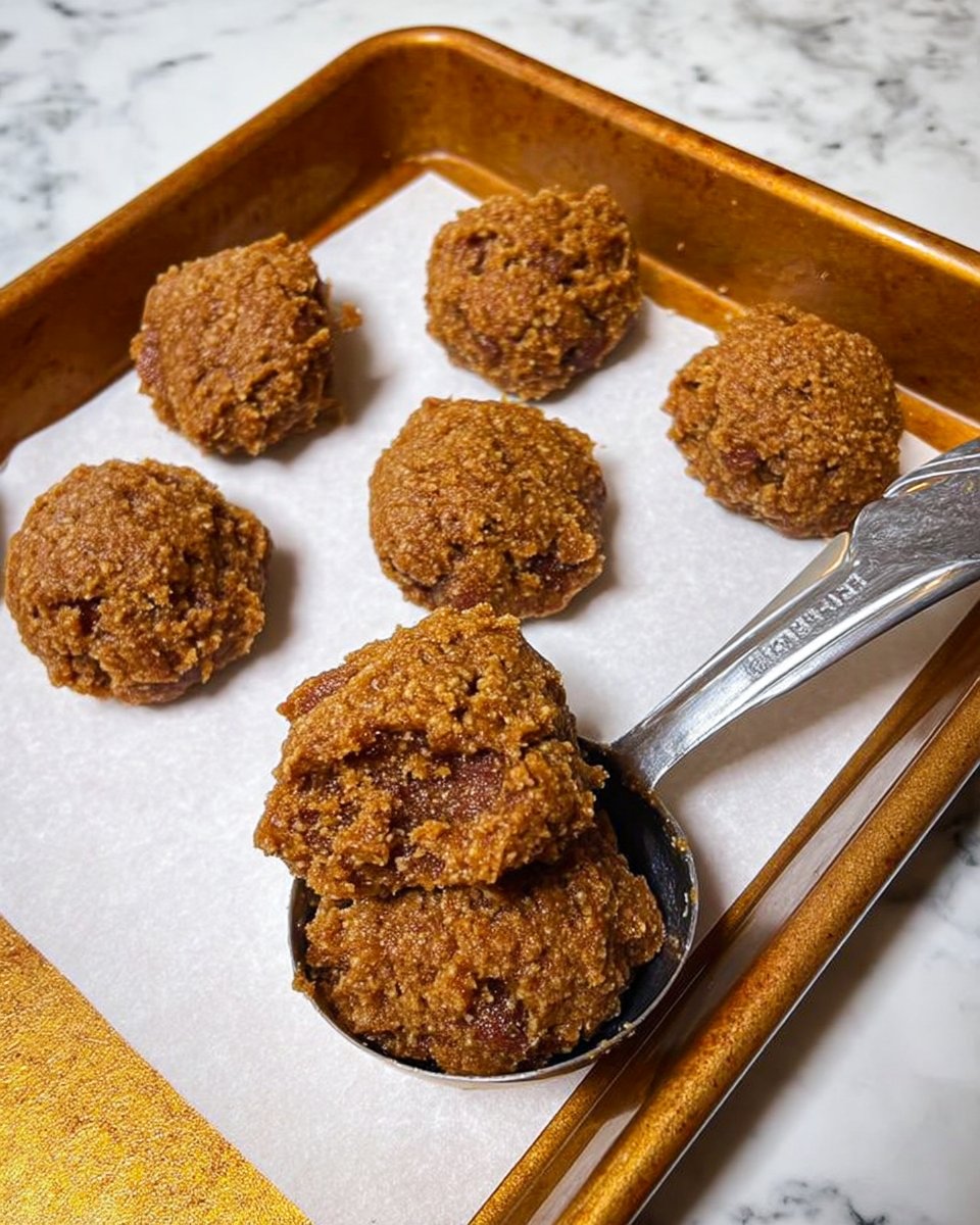 Almond flour, coconut sugar, molasses, and spices gathered on a baking counter