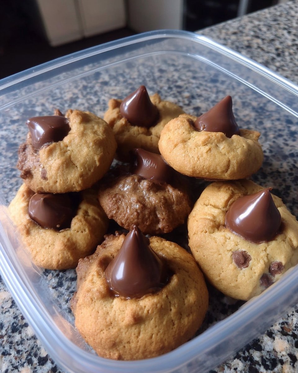 Peanut Butter Blossom Cookies 14 A large platter stacked high with peanut butter blossom cookies