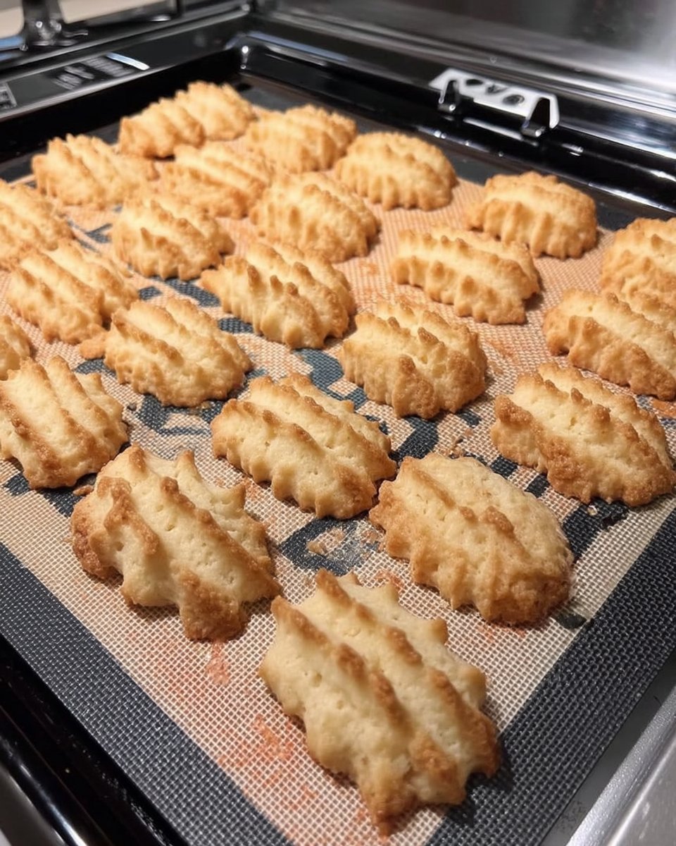 Ingredients for spritz cookies including butter sugar and flour