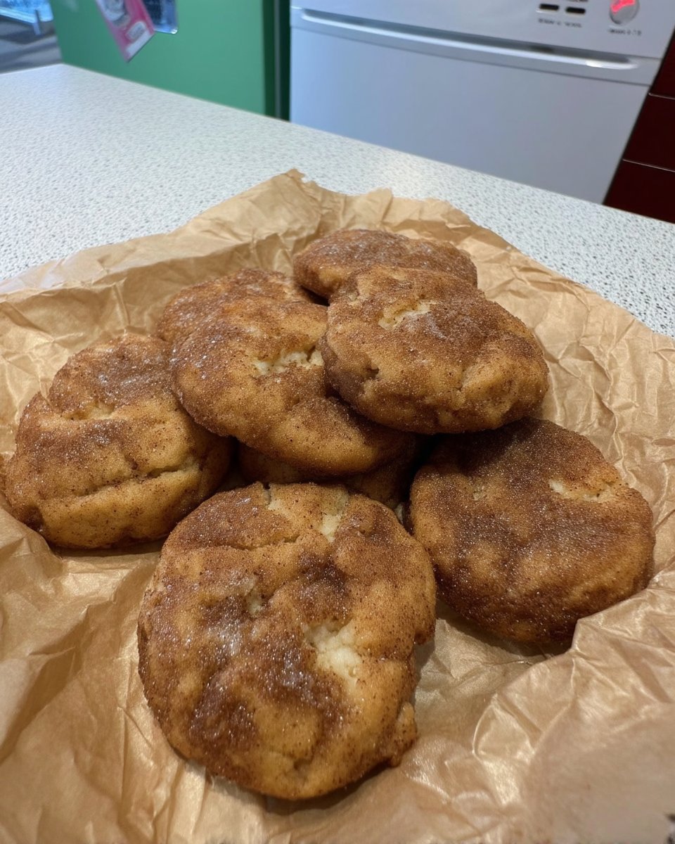 A stack of cinnamon coated pumpkin cookies next to a glass of milk