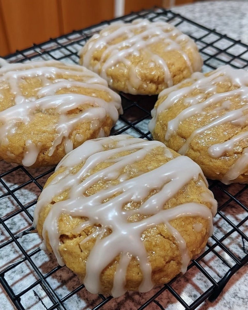 Home - ِCookies Charm - More is More 3 Stack of thick lemon glazed cookies with icing oozing down the sides