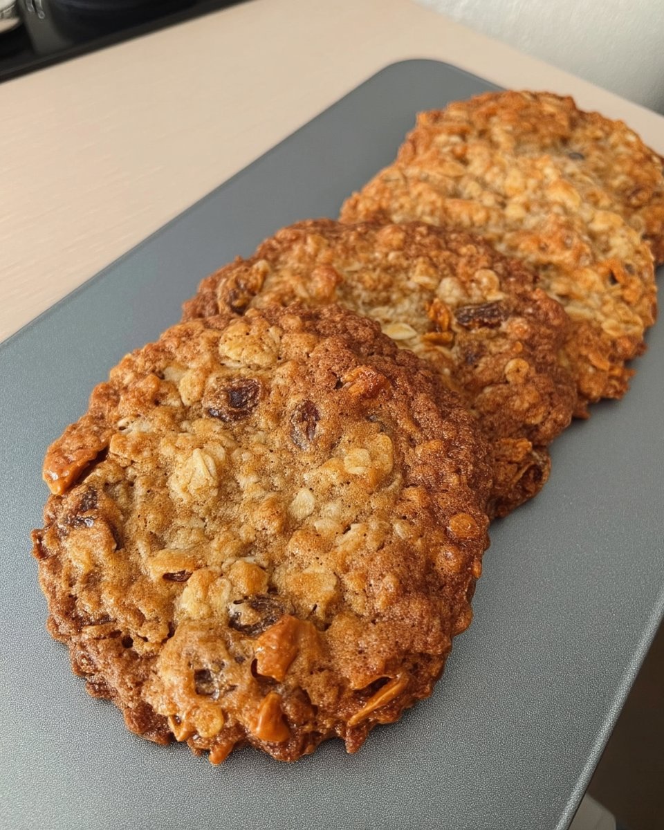 Chewy Oatmeal Cookies 14 Warm oatmeal cookies served with a cold glass of milk