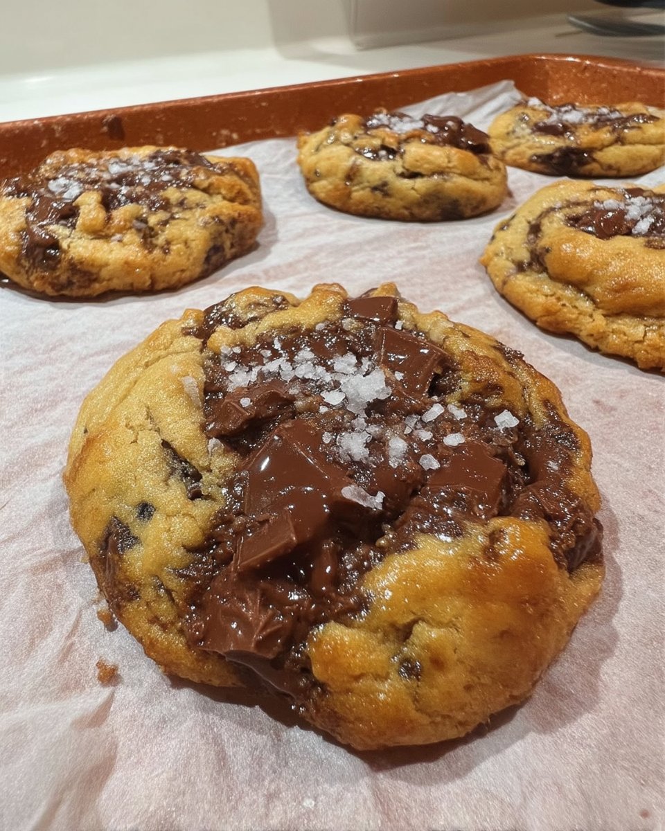 Warm toffee cookie being dunked into milk