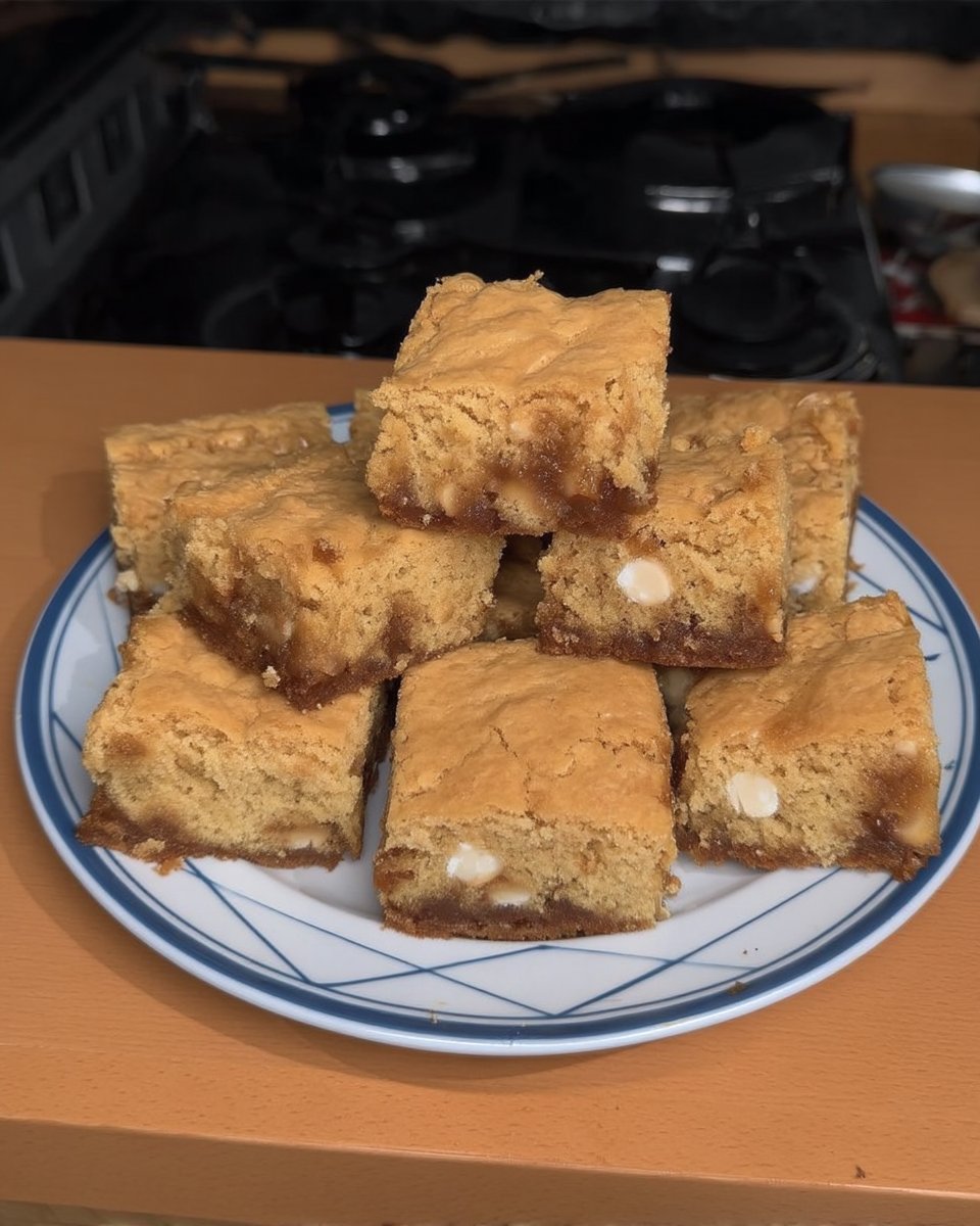 A warm macadamia cookie being broken in half next to a glass of milk