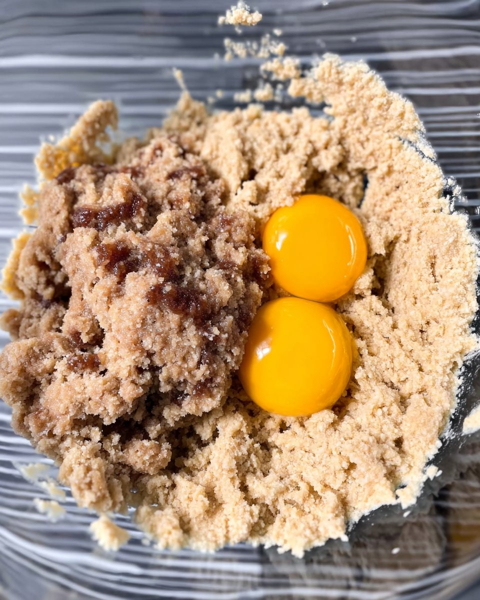 Bowls of almond flour and stiffly beaten egg whites for Amaretti cookies