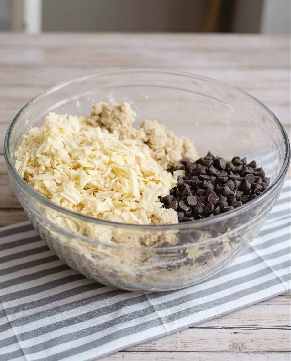 Ingredients for keto cookies including almond flour and sugar free chocolate chips.