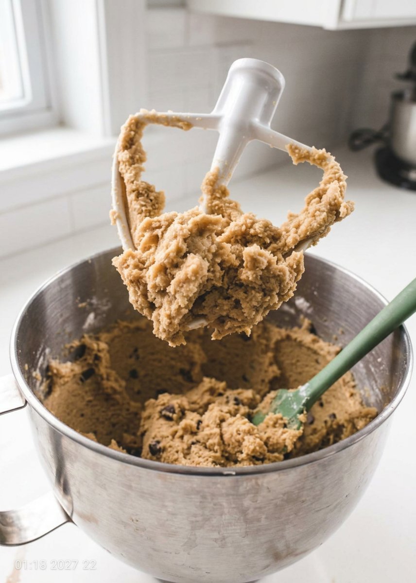 Crispy Chocolate Chip Cookies 13 Cookie dough balls spread out on a baking sheet with golden edges forming.