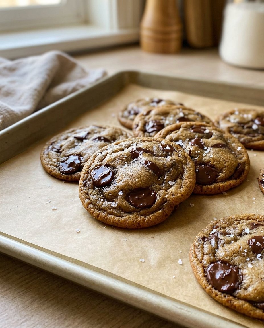 Portioned balls of espresso cookie dough on a baking sheet ready for the freezer
