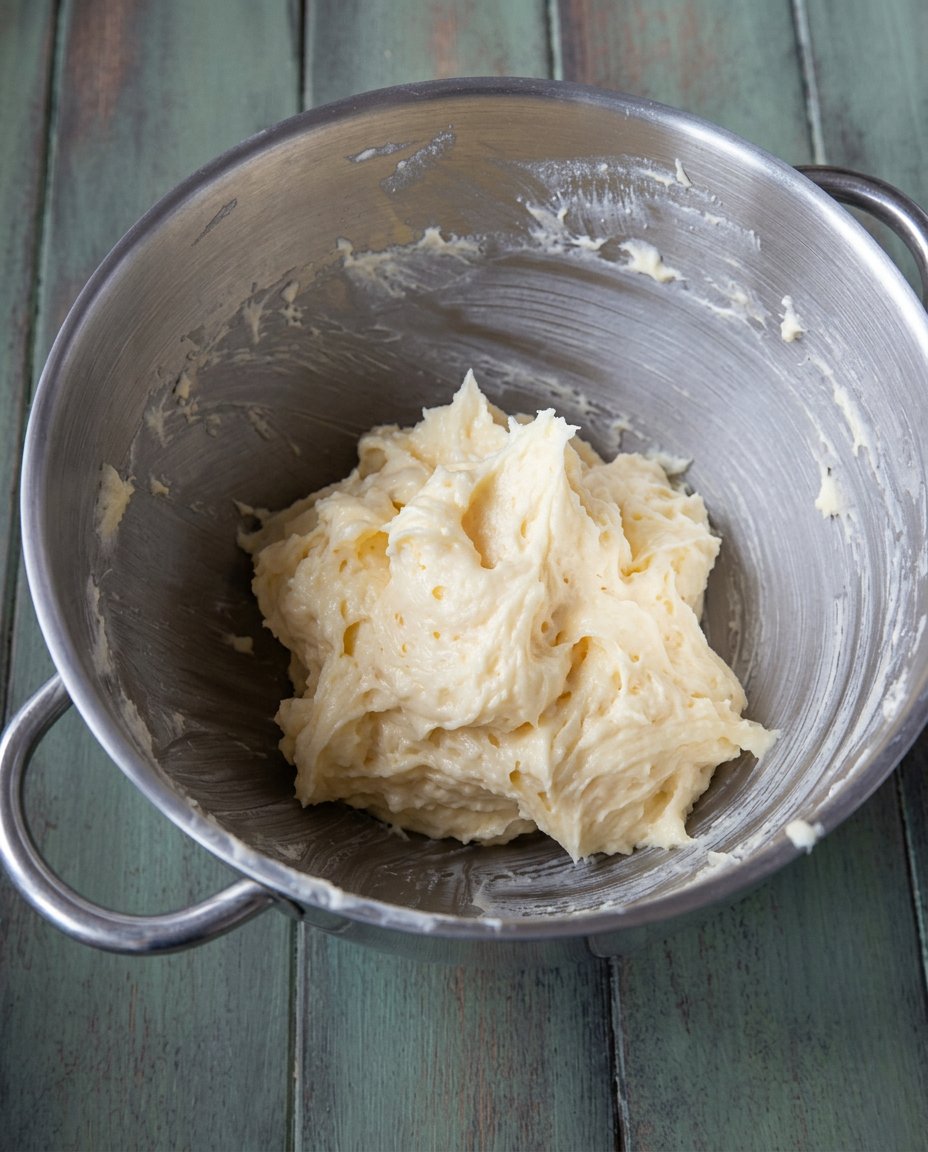 Pistachio Shortbread 13 A wrapped log of pistachio shortbread dough on a floured surface