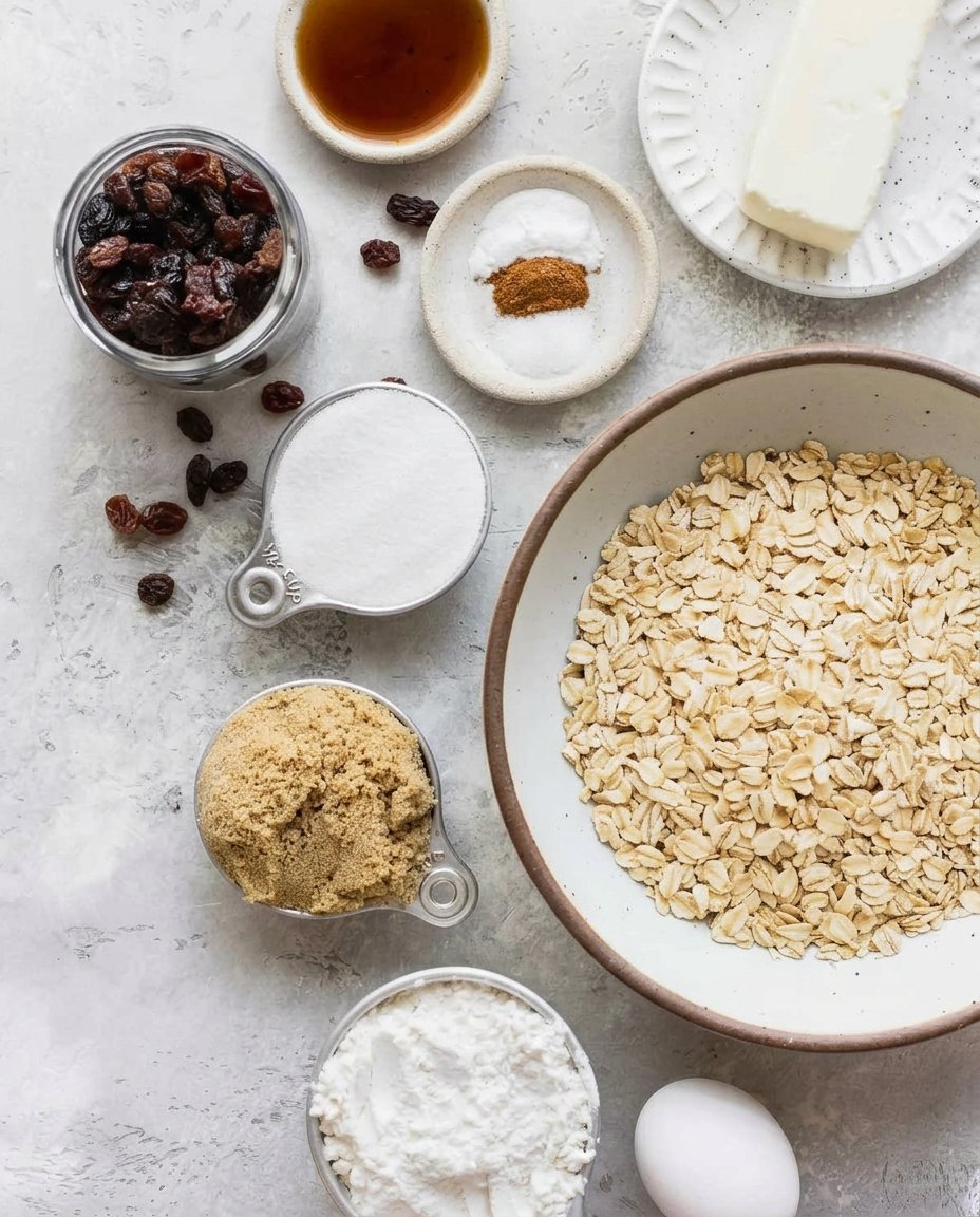Scooped oatmeal cookie dough balls chilling on a baking sheet