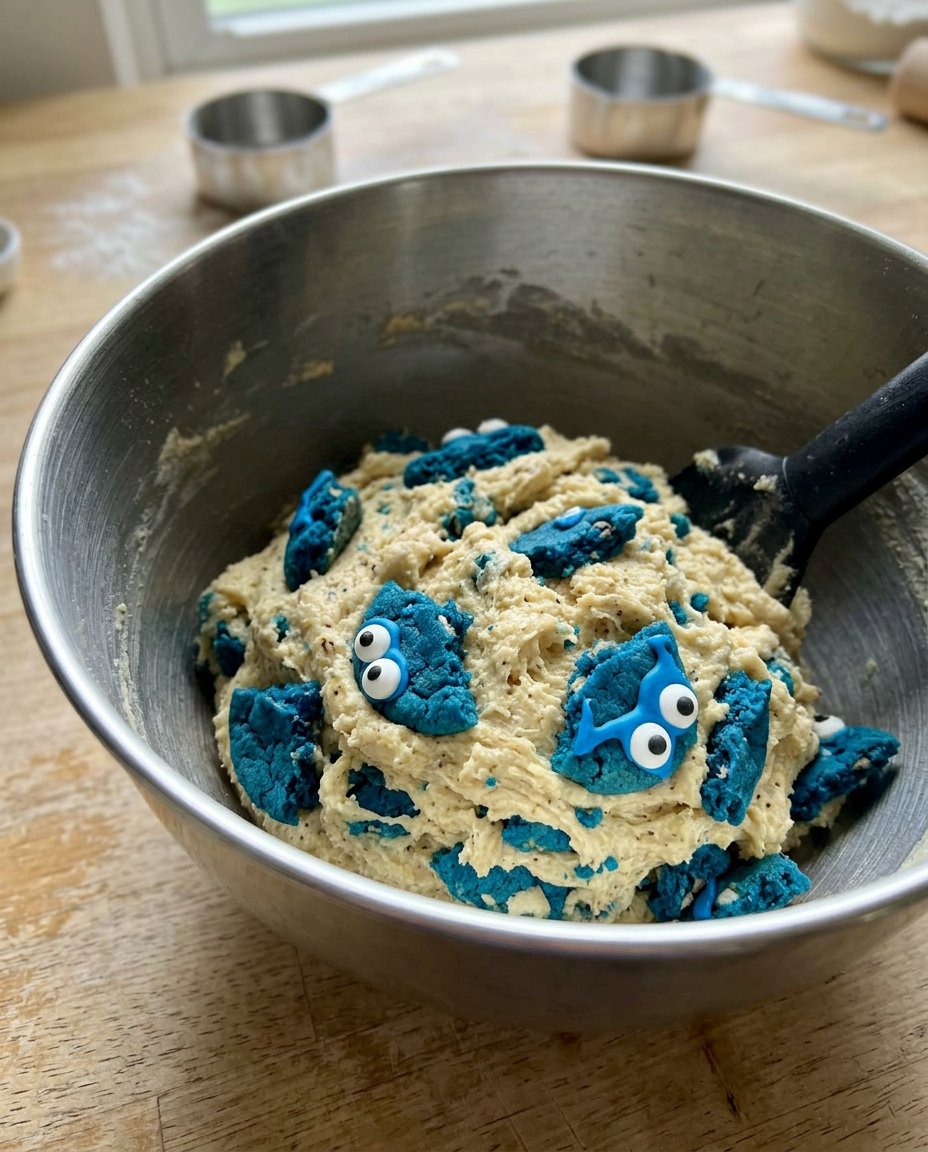 Close up of creamed butter and sugar in a mixing bowl