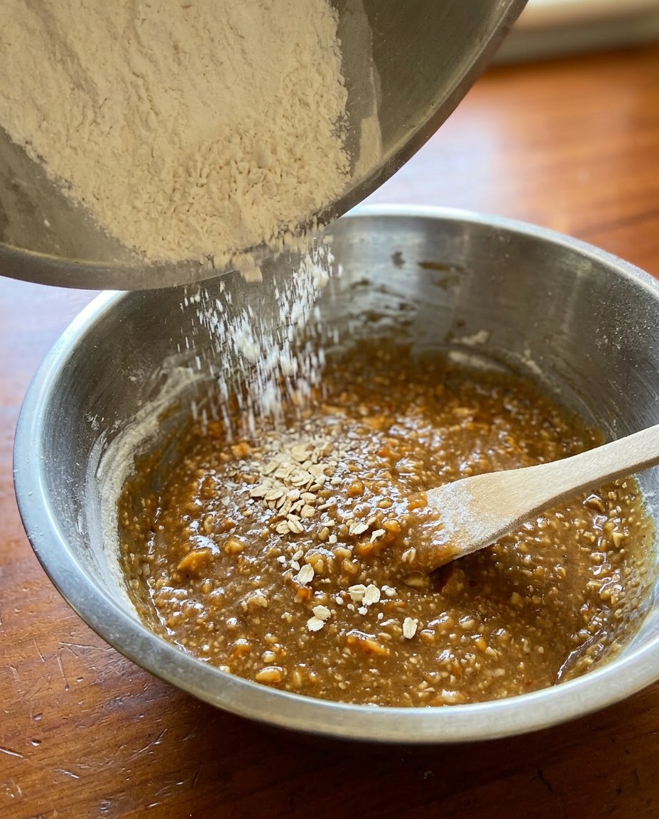 A stand mixer creaming butter and brown sugar until light and fluffy