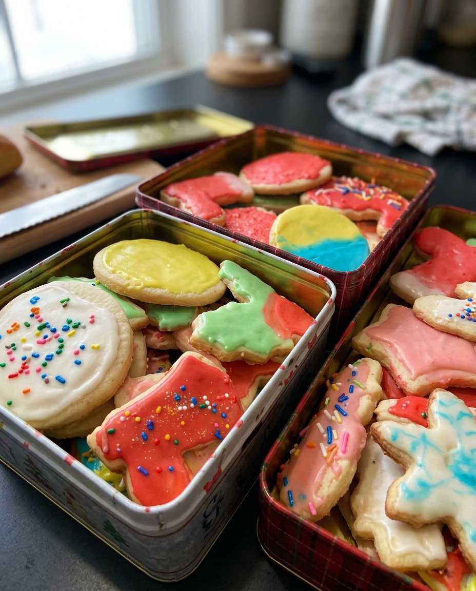 Sugar cookies decorated with icing at an outdoor garden party