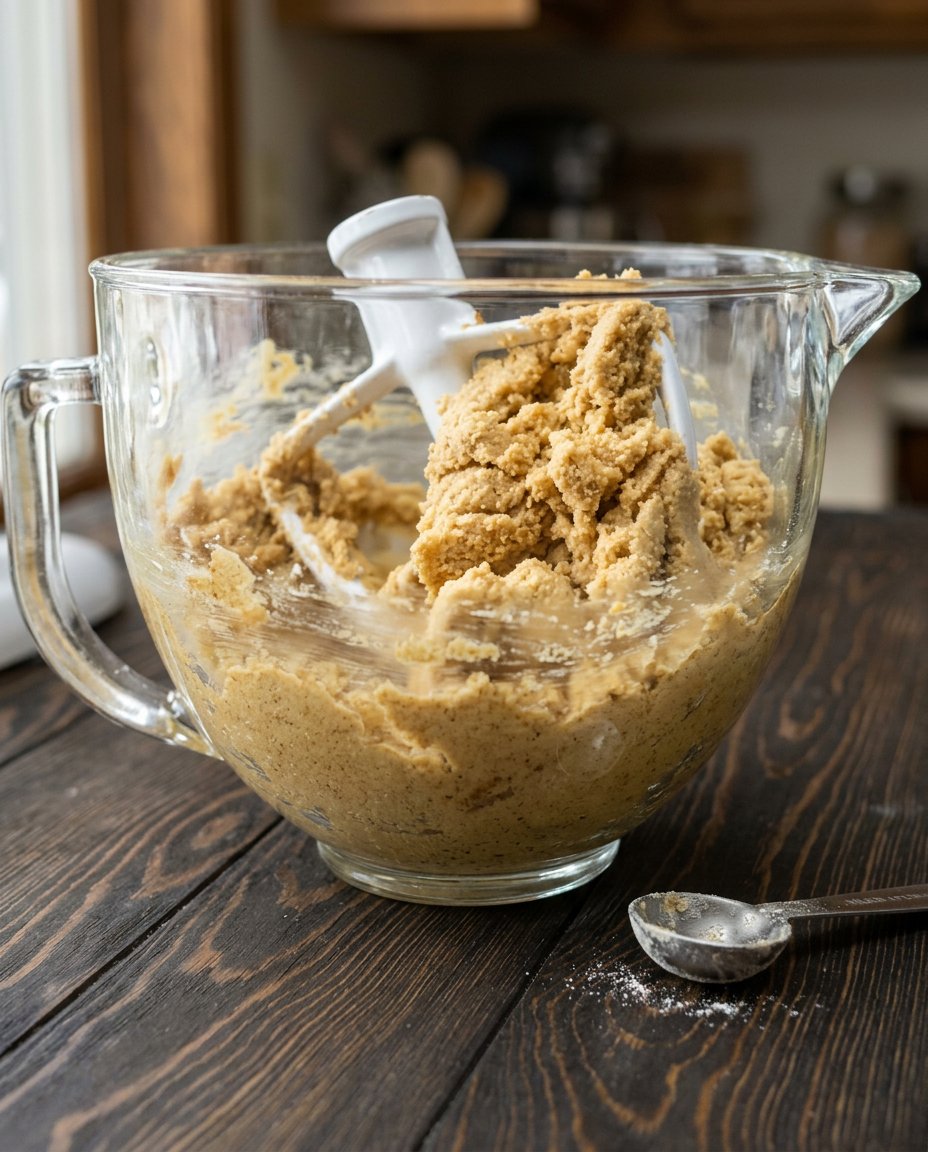 Bowls of gluten free flour, farm fresh eggs, and high quality butter on a kitchen counter