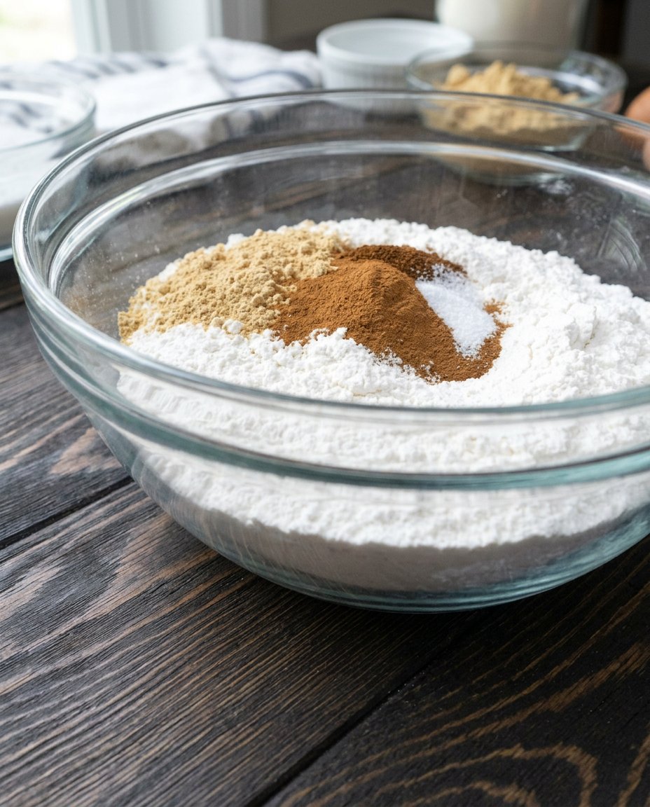 A collection of fresh baking ingredients including gluten free flour and real vanilla