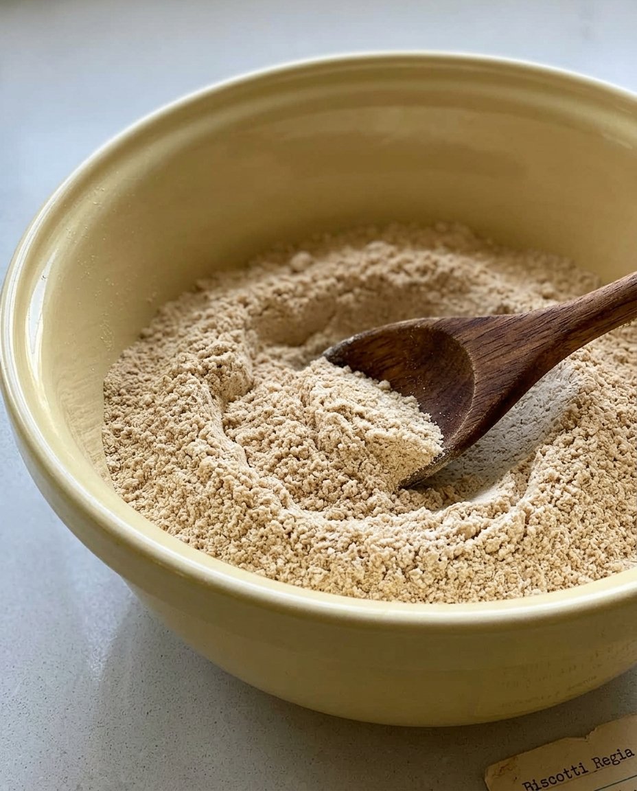 Ingredients for biscotti regia including fresh lemon, butter, eggs, and sesame seeds.