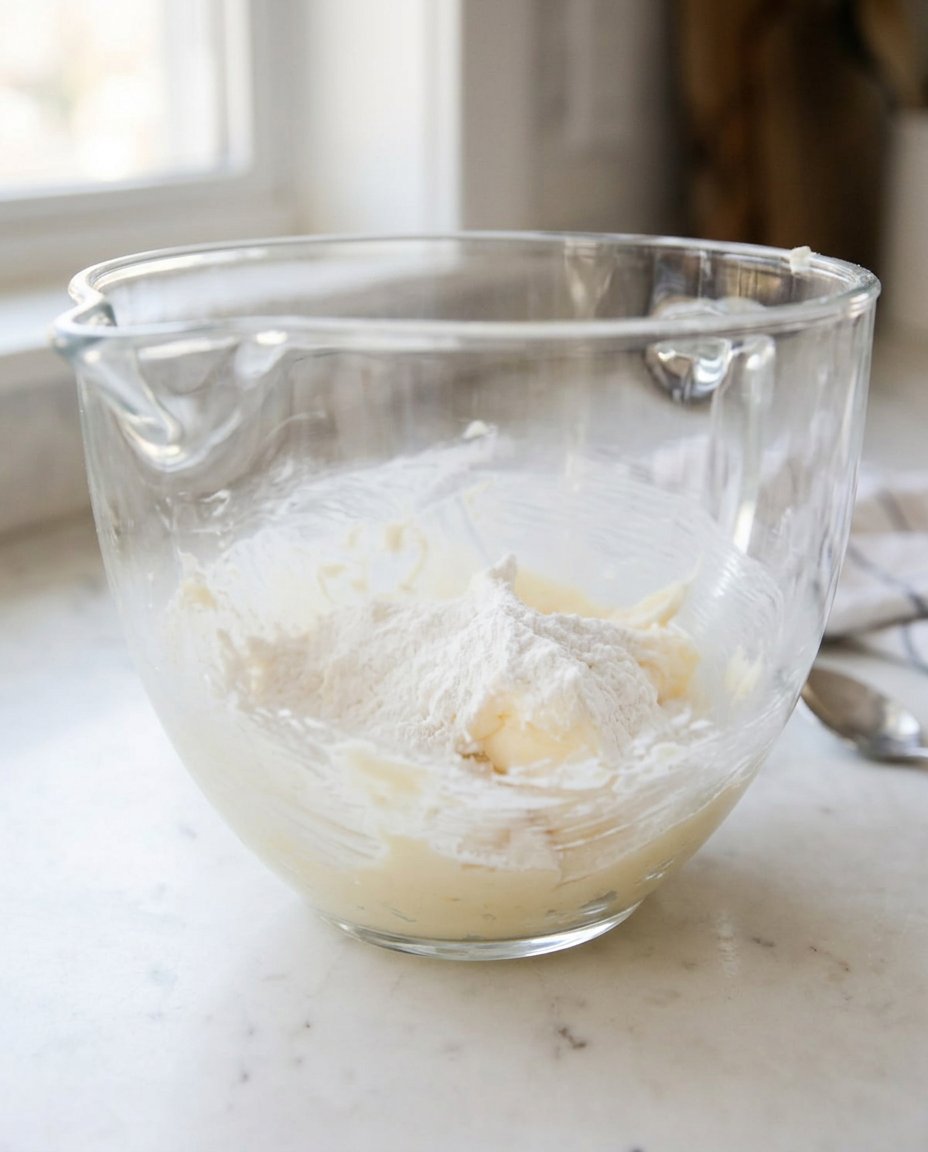 Rosettes 13 A metal iron dipping batter into a pot of hot bubbling oil