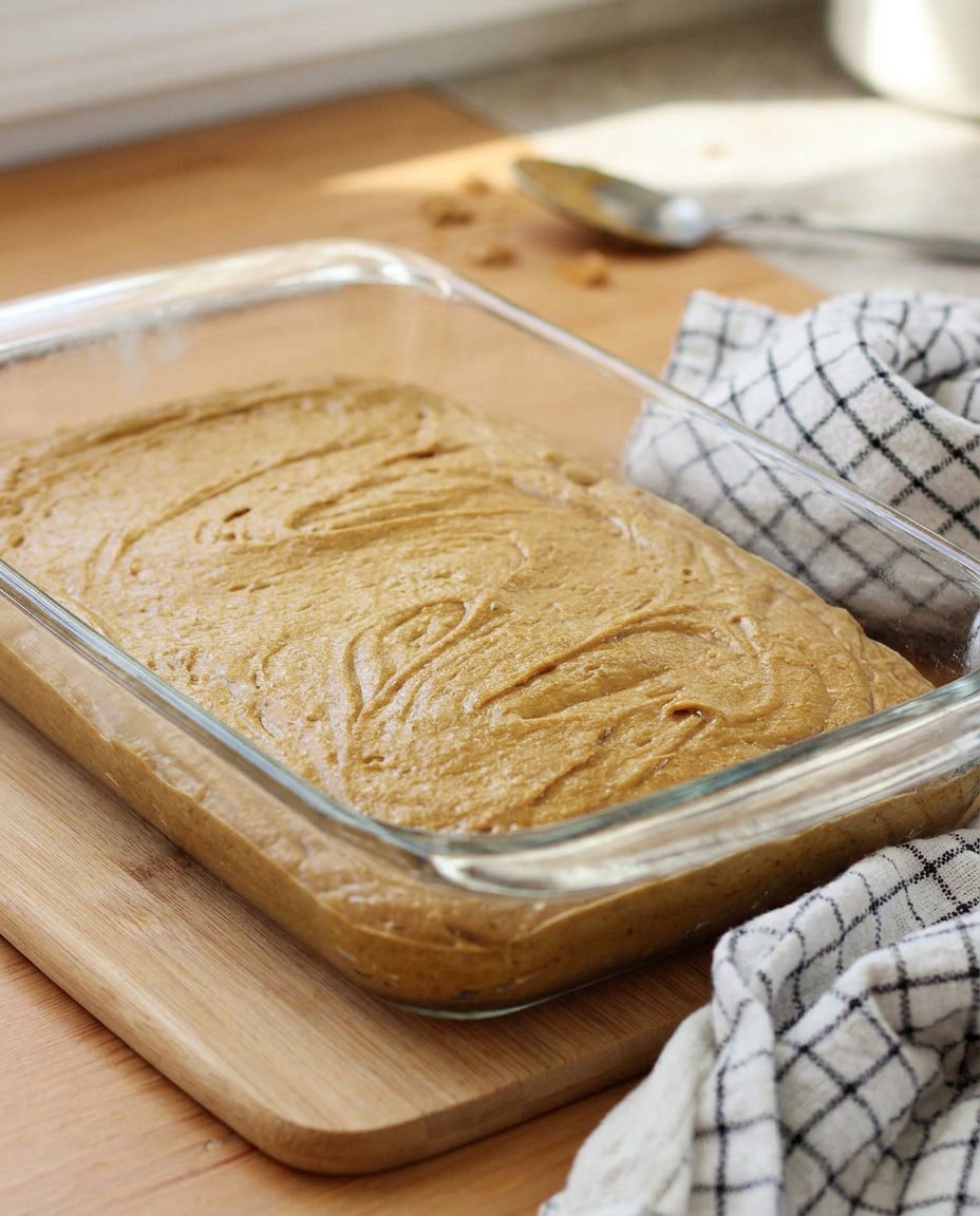 Gingerbread cake cooling in a pan on a metal rack