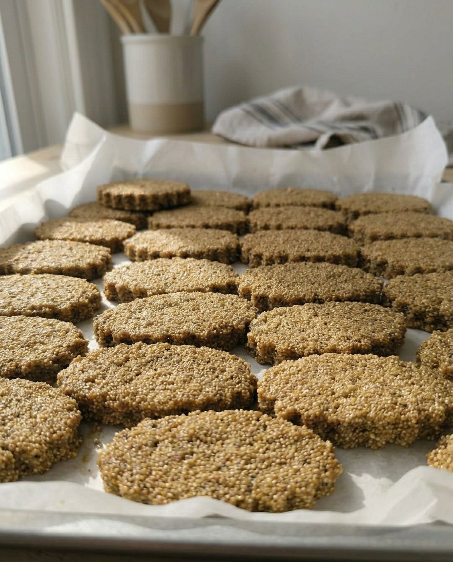 A stack of golden butter cookies with sugar rims on a rustic wooden table