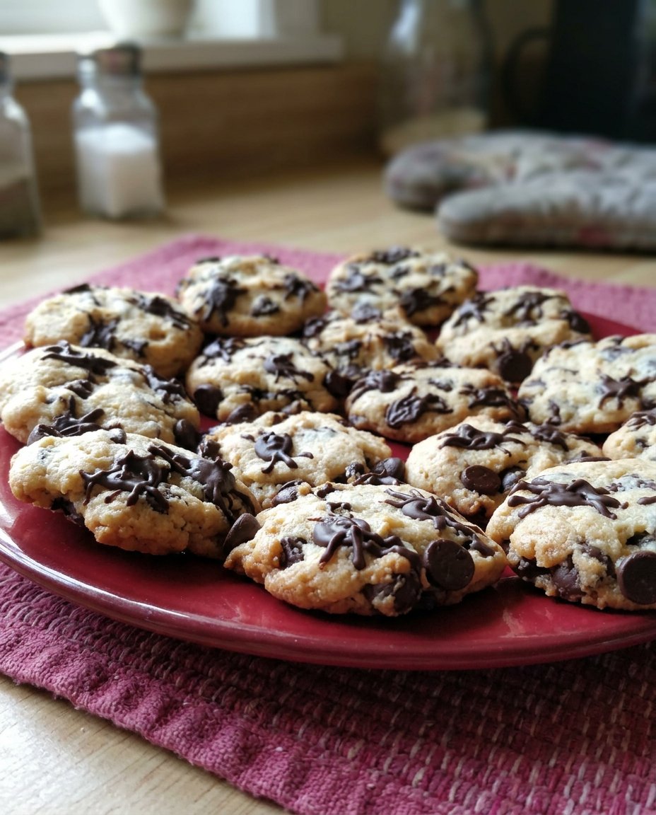 Halloween chocolate chip cookies with chocolate spider decorations