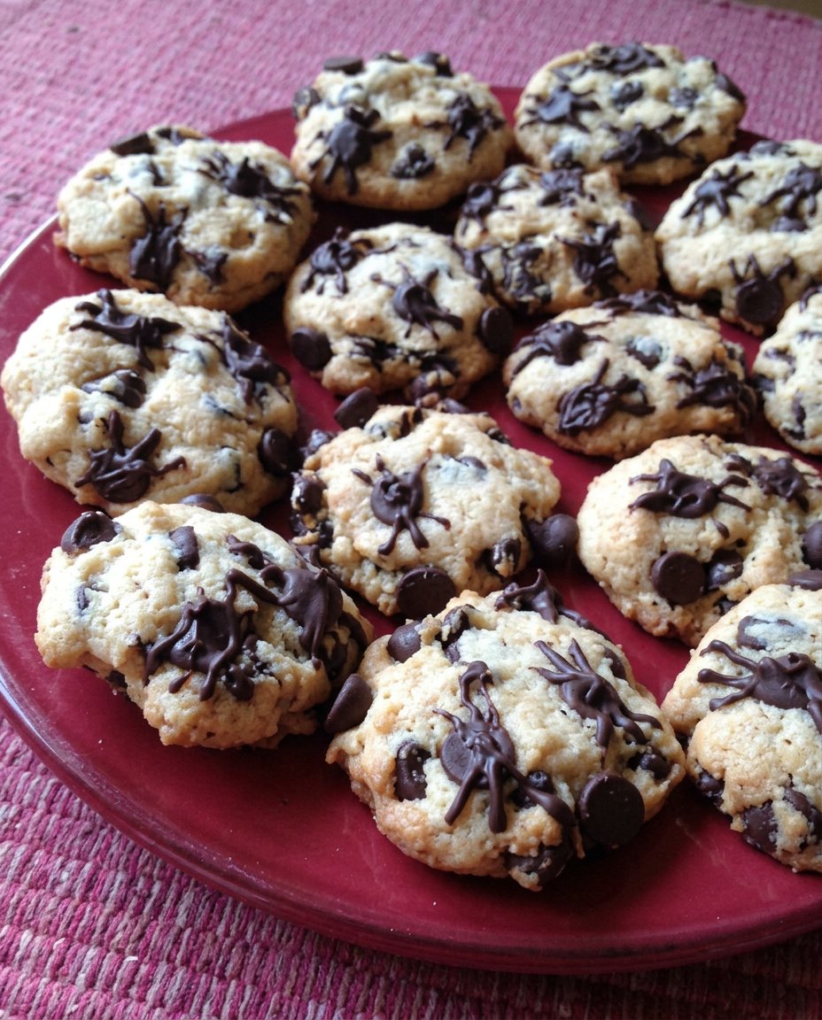 Halloween chocolate chip cookies served with pumpkins and leaves