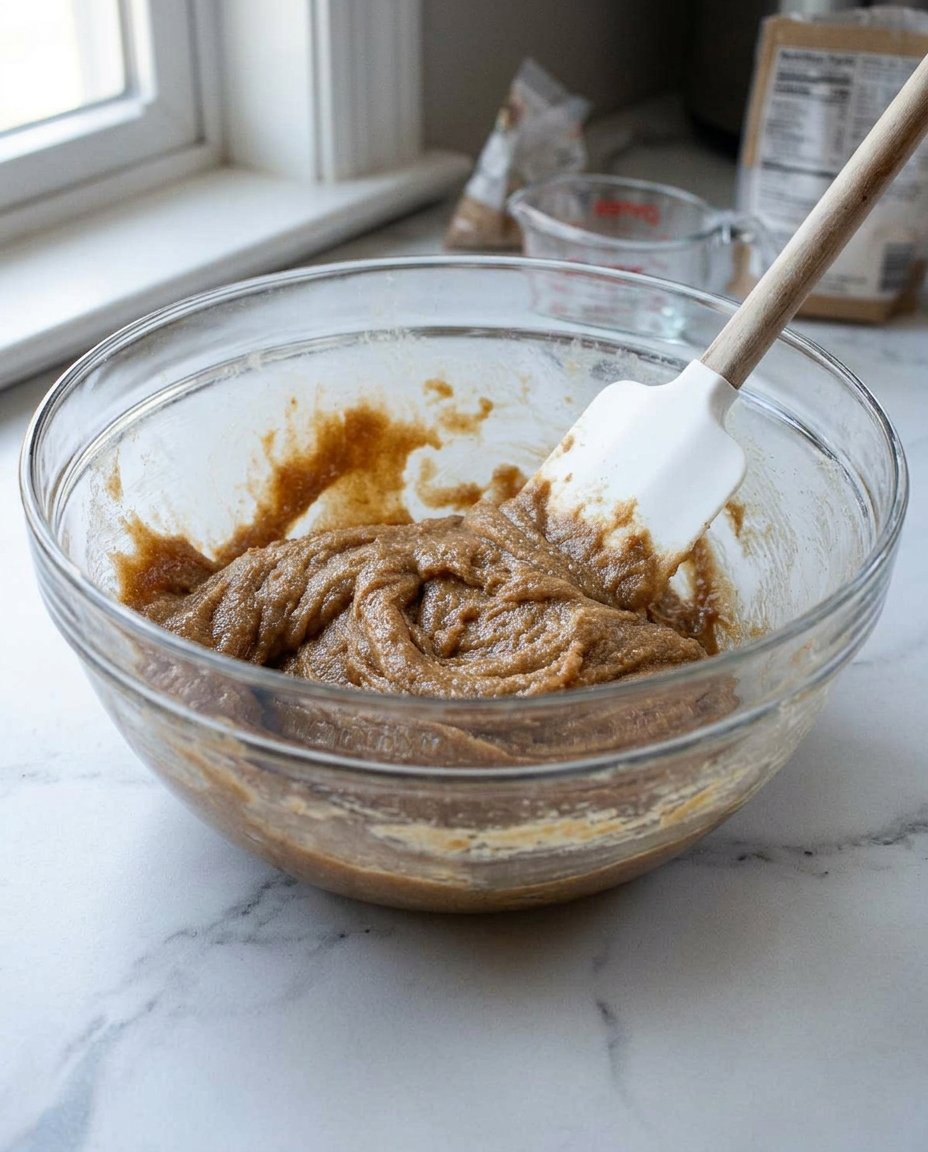 Soft Peanut Butter Cookies 12 Bowls of flour sugar peanut butter and butter arranged on a kitchen counter