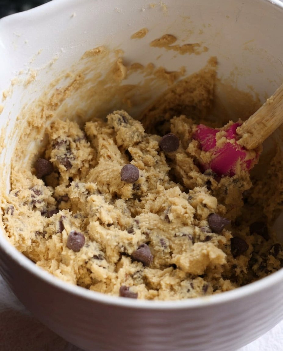 Copycat Crumbl Chocolate Chip 12 Bowls of milk chocolate chips, brown sugar, and flour on a kitchen counter