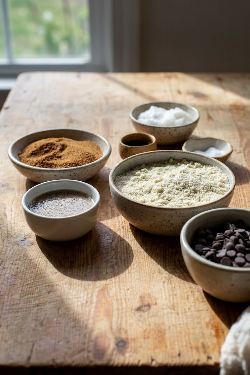 Ingredients for molasses cookies including dark molasses, ginger, cinnamon, and real butter.