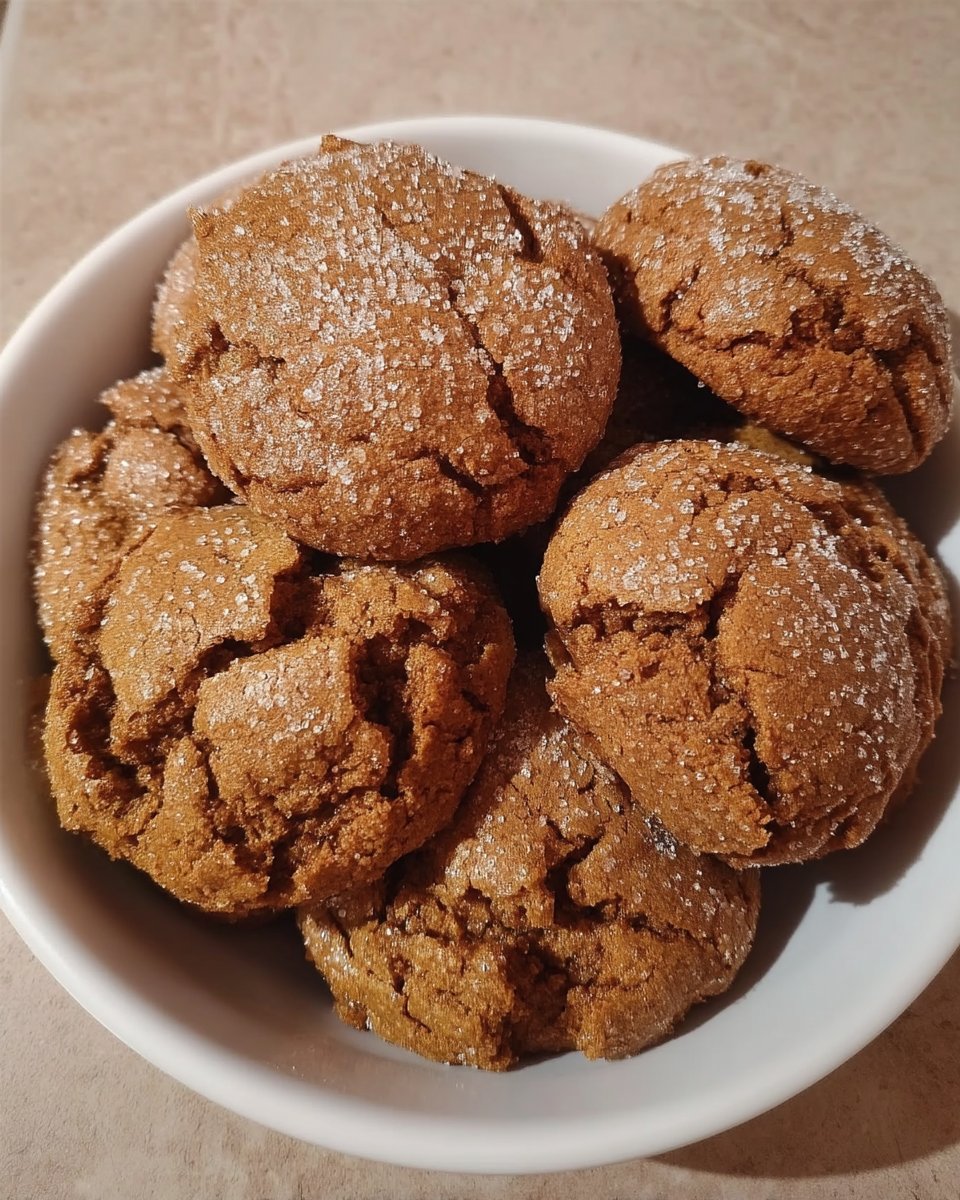 Soft and chewy molasses ginger cookies with beautiful crackled tops and sugar coating.