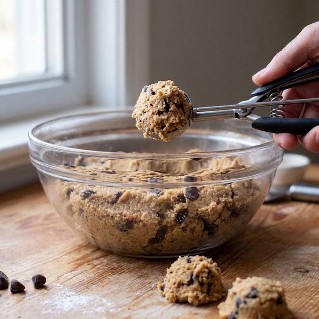 Crispy Chocolate Chip Cookies 12 Bowls of flour, real honey, melted butter, and chocolate chips for baking.