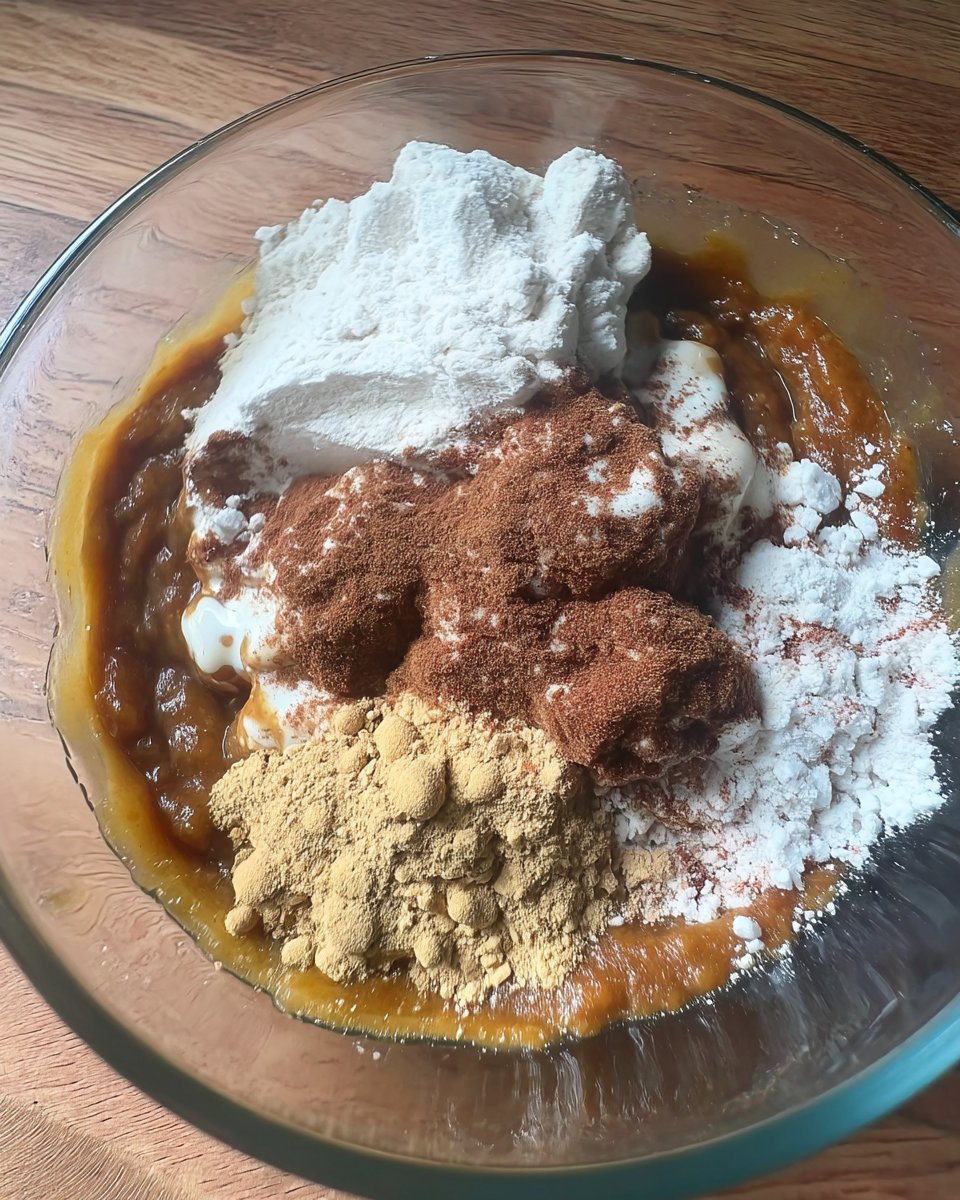 Wholesome ingredients like molasses, dark brown sugar, and ground ginger arranged on a wooden table.