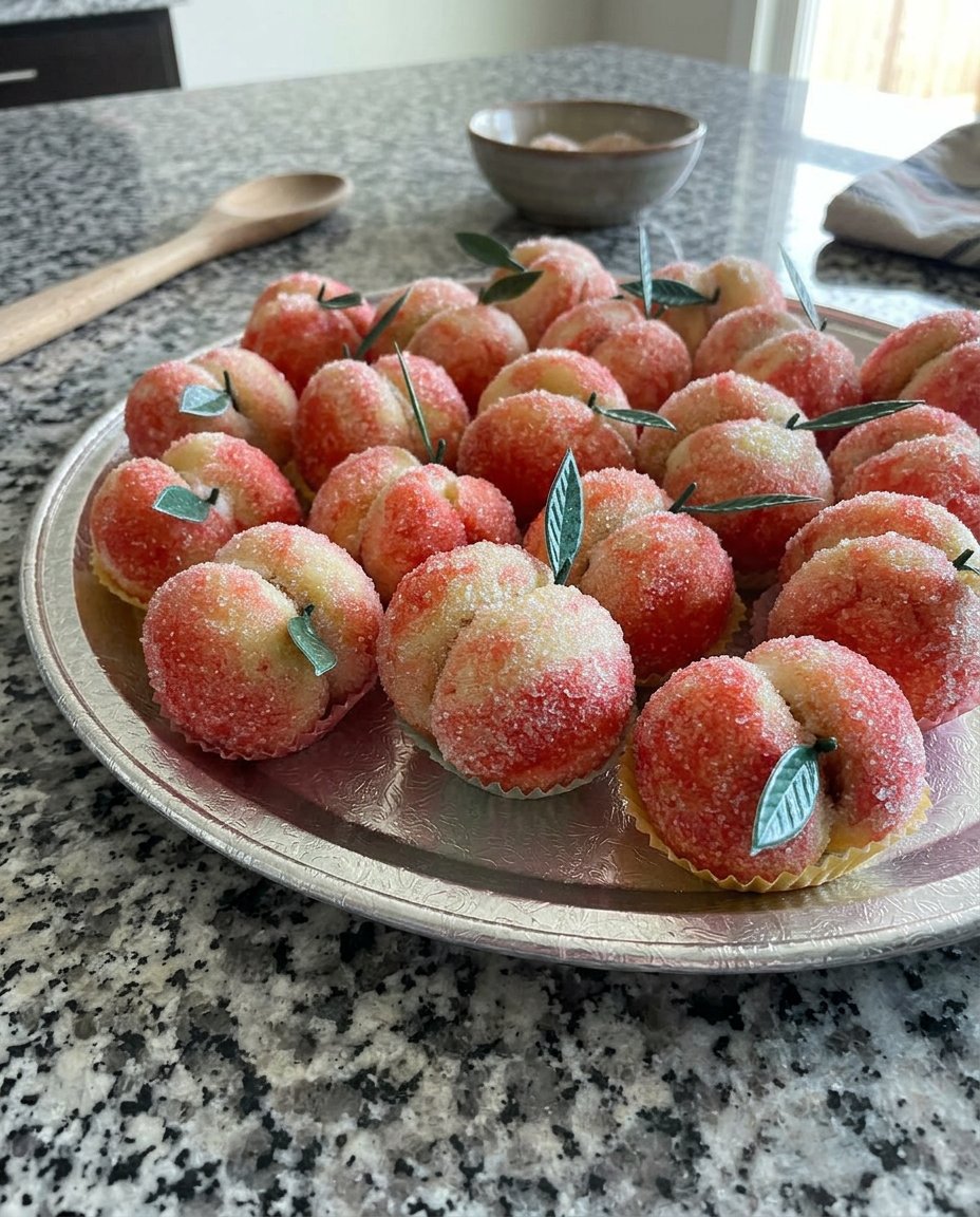 A close up of a monster sized peach cookie stuffed with gooey fruit filling