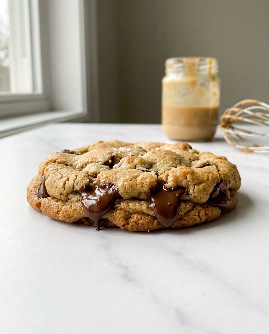 Chilled cookie dough balls arranged on a parchment lined baking sheet