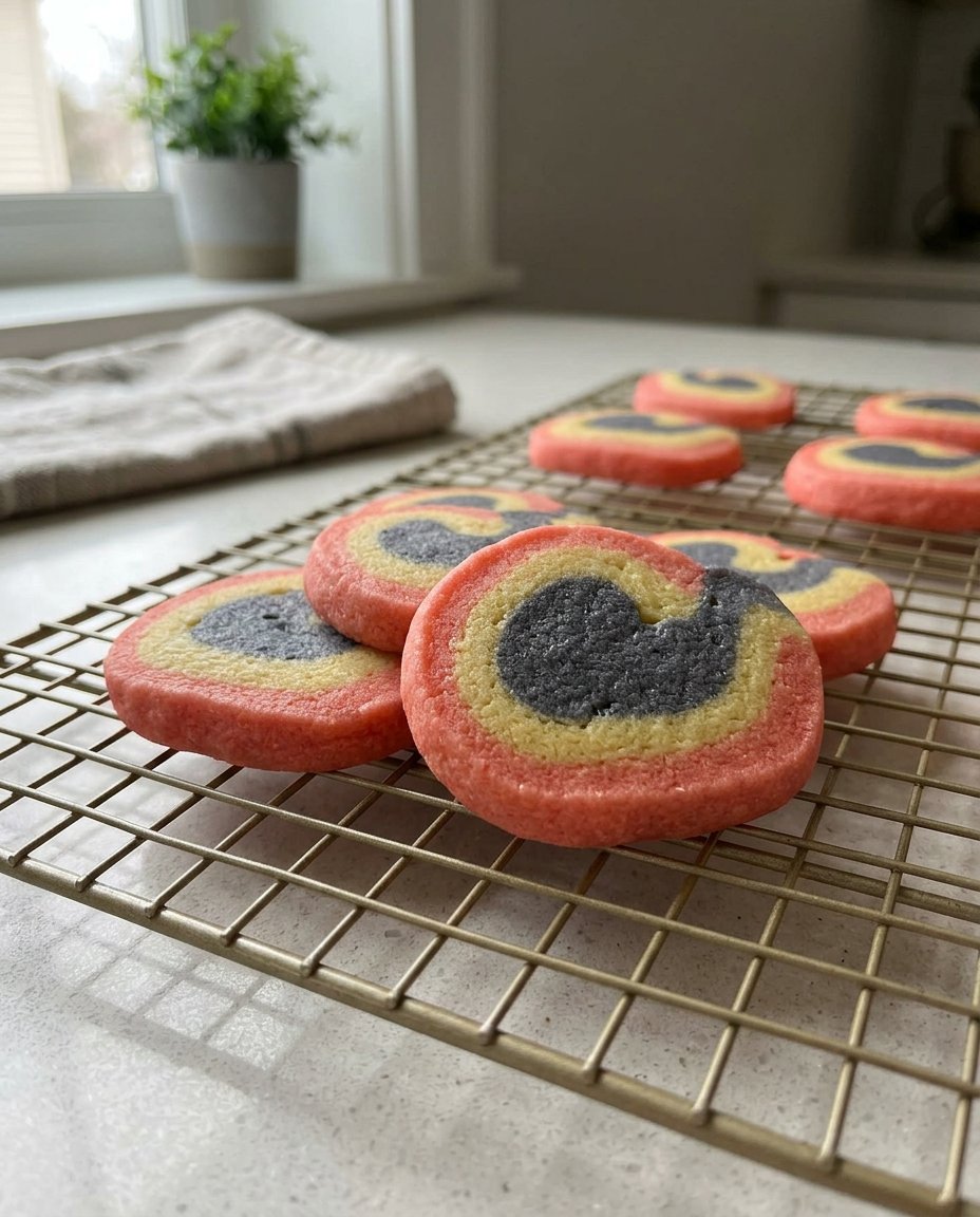 A pile of thick chocolate and vanilla pinwheel cookies showing perfect spirals