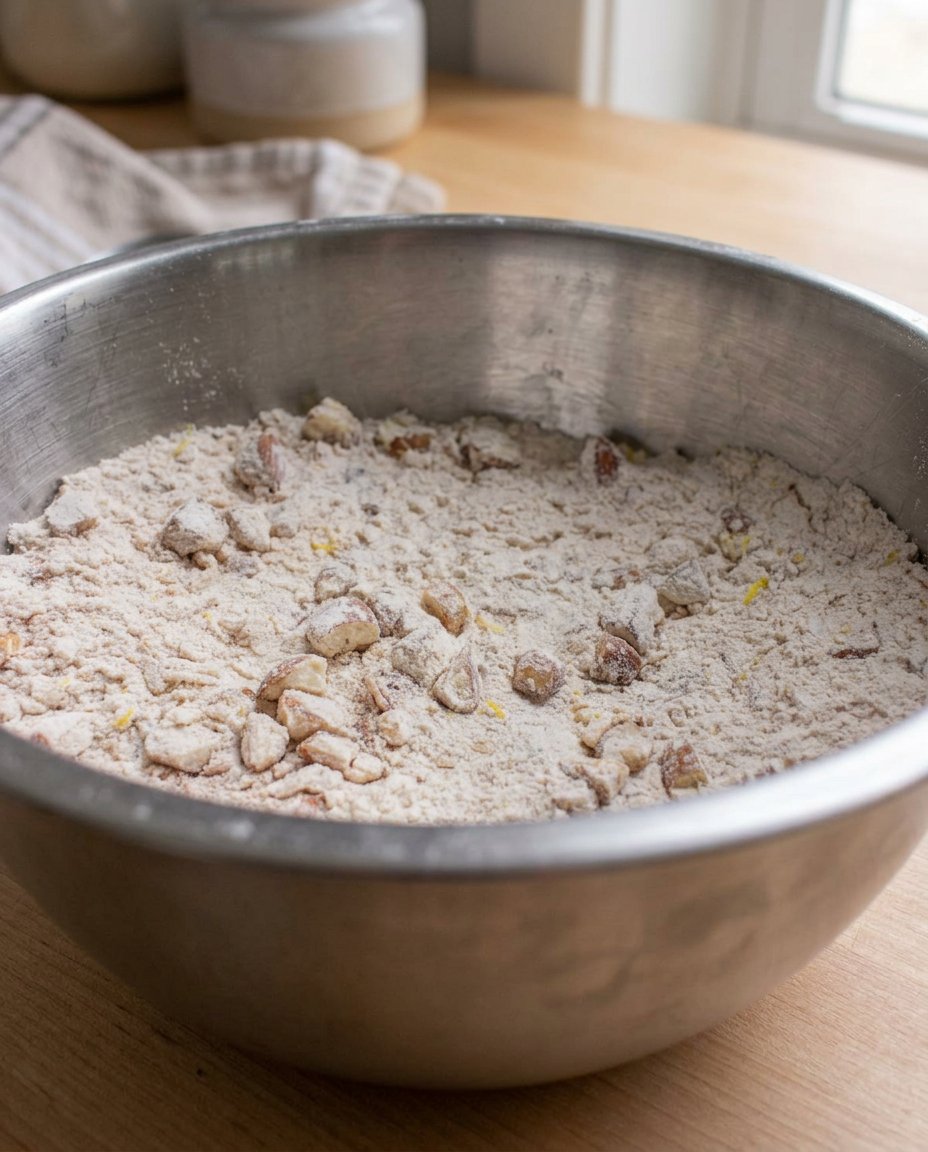 Hand rolling dough between sheets of parchment paper