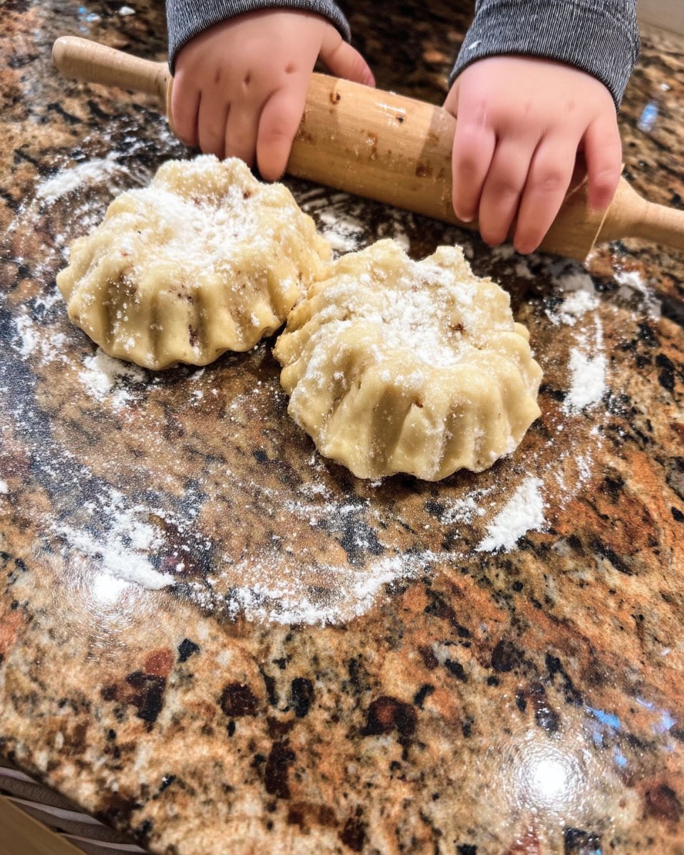 Biscochos 2 13 A person rolling out Biscochos 2 dough with a wooden rolling pin