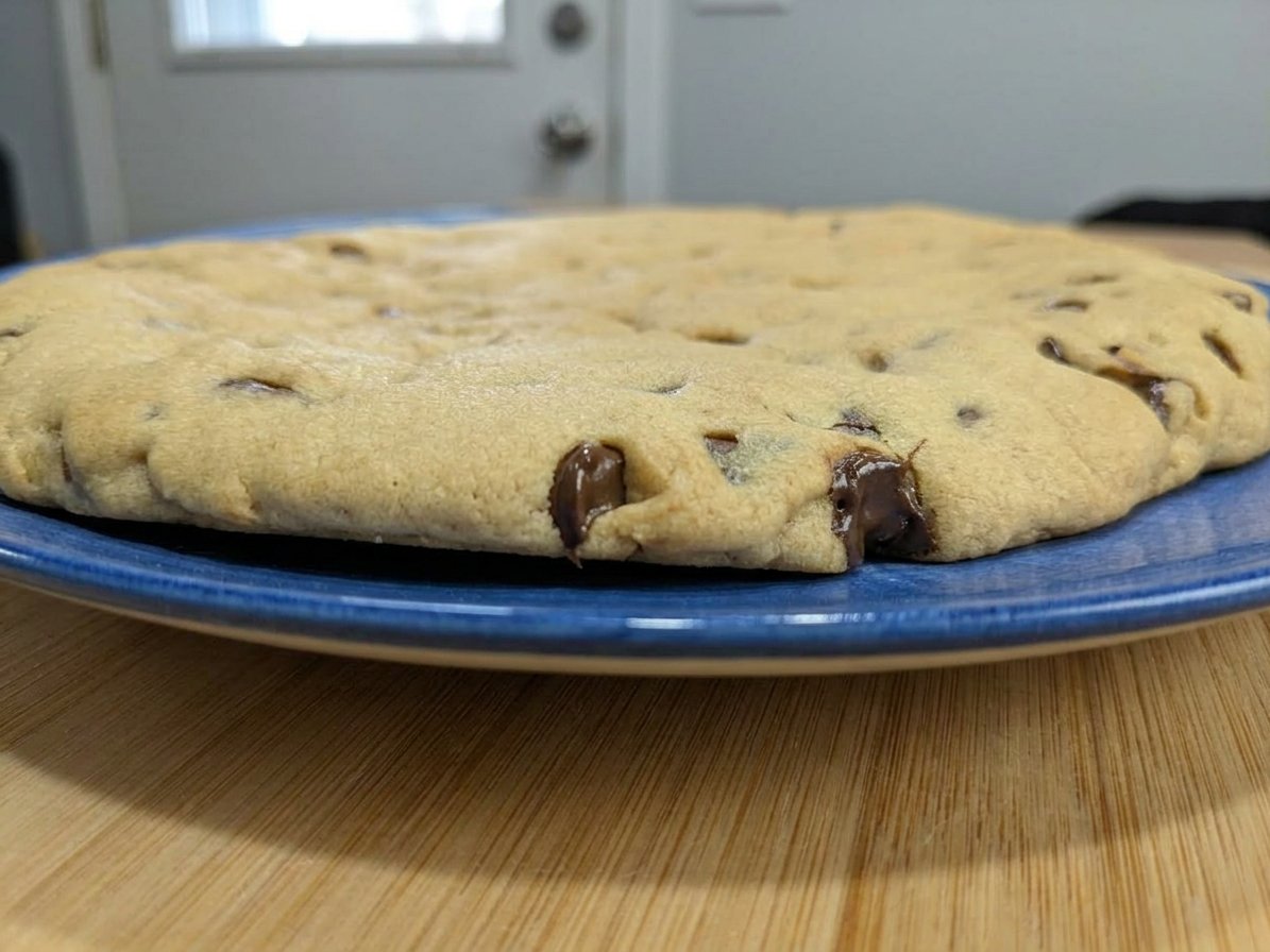 Crispy Chocolate Chip Cookies 14 A plate of crispy chocolate chip cookies next to a cold glass of milk.