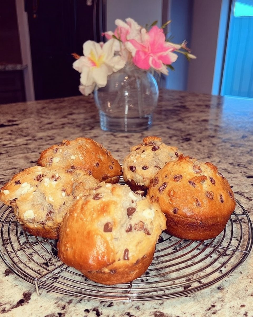 A large thick chocolate chip cookie next to a glass of cold milk.
