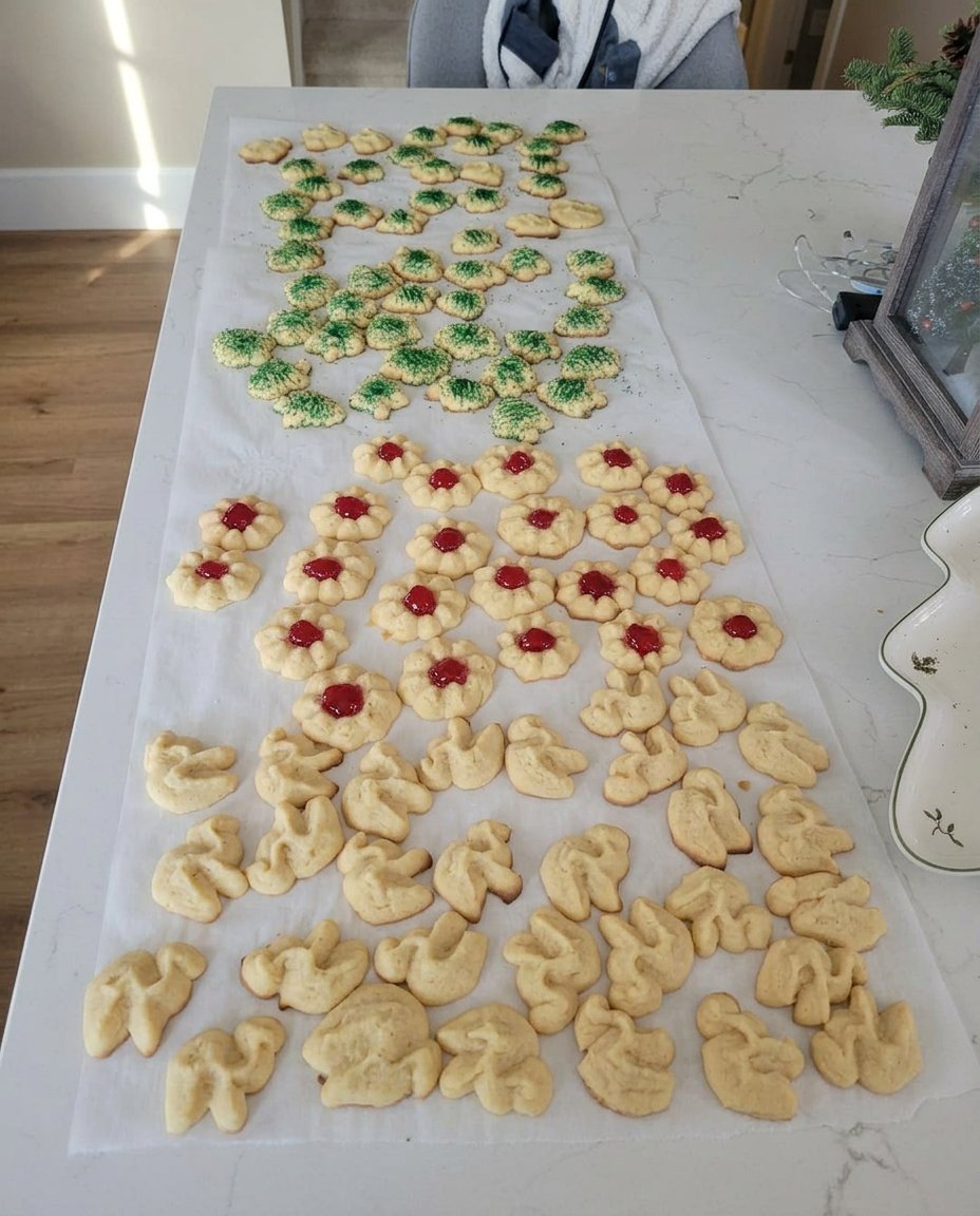 Vanilla Spritz Cookies 14 A platter of spritz cookies served with tea in a sunny garden setting