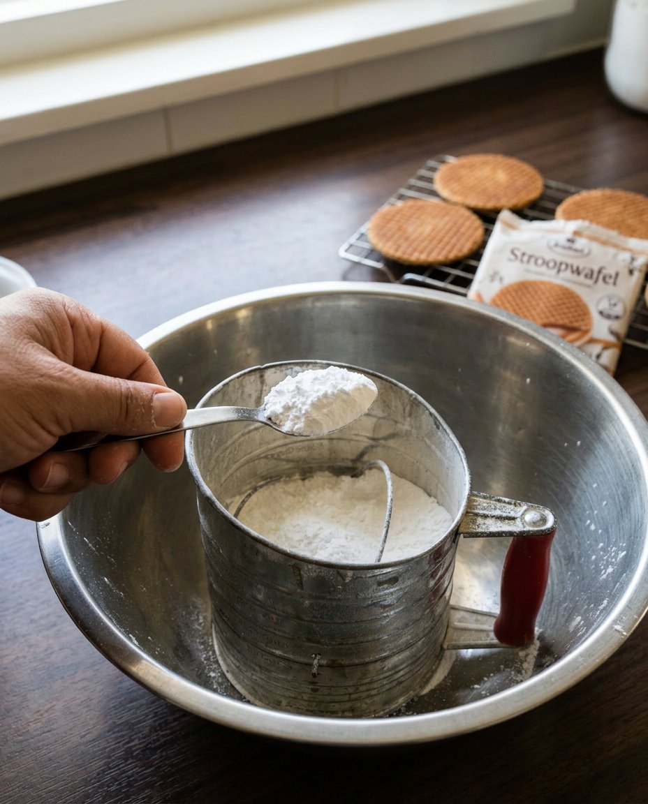 Stroopwafel Cookies 13 A sharp knife splitting a hot waffle cookie to be stuffed with syrup
