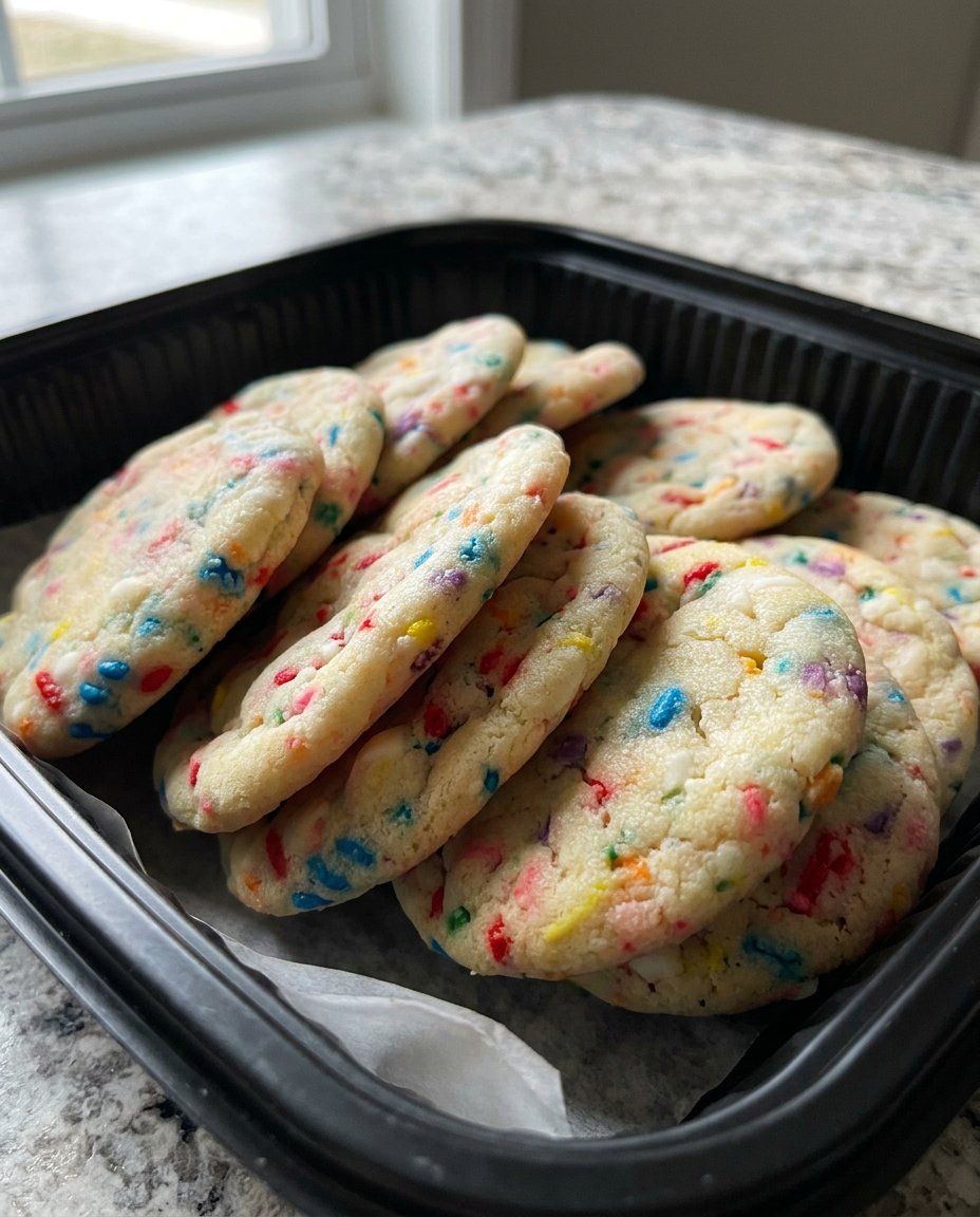 Two soft sugar cookies leaning against a glass of cold milk