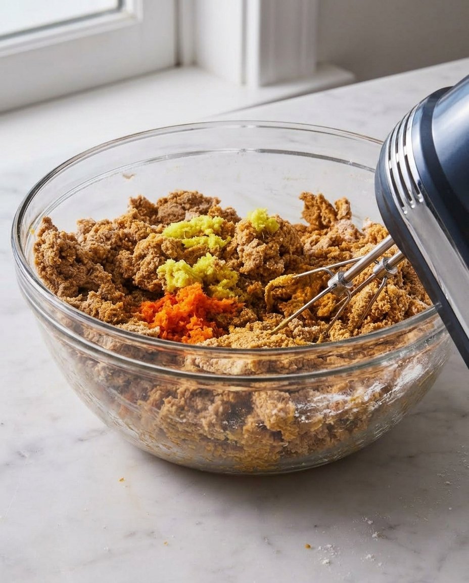 Bowls of walnuts currants and ground spices for hermit cookies