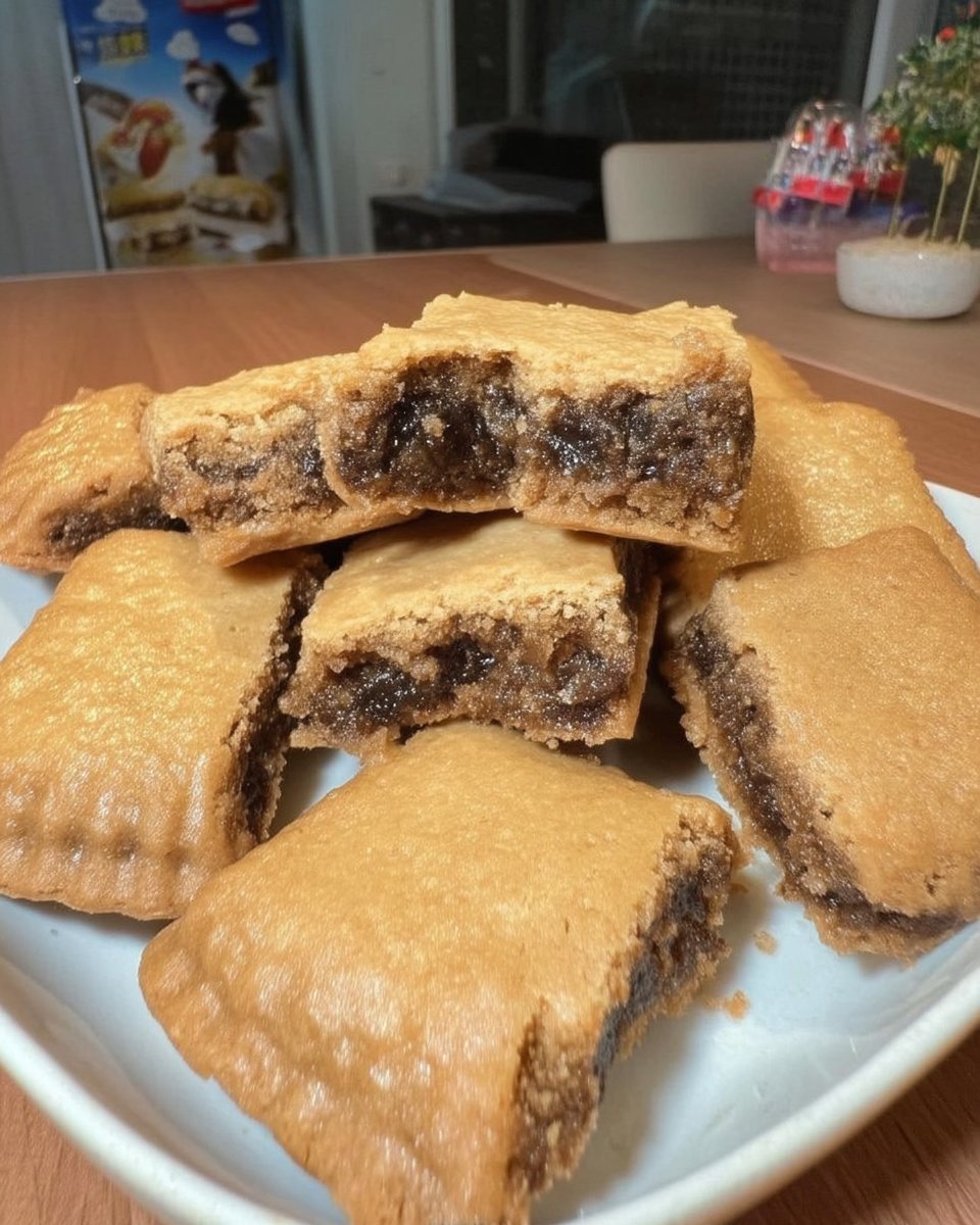 A close up of homemade strawberry newtons with a thick jammy center