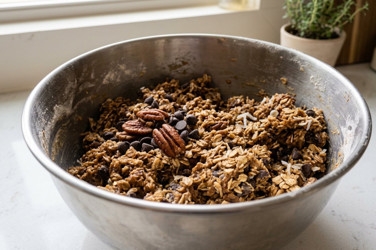Red Velvet Cookies 13 A thick red velvet cookie being broken in half to show the gooey center